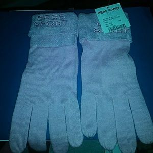 NEW - BEBE LUREX PINK GLOVES